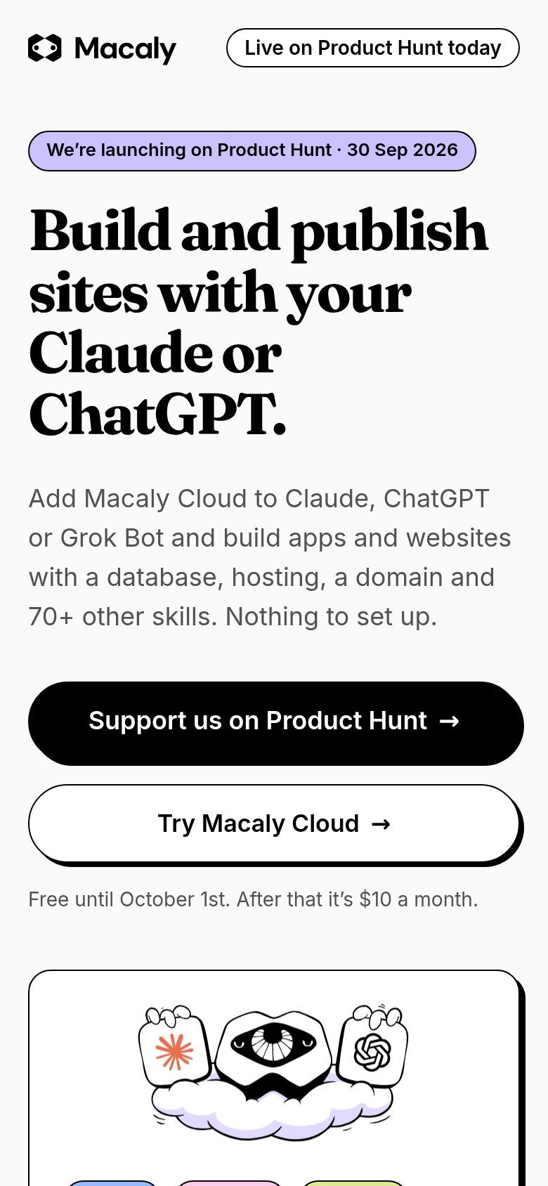 Mobile view of the page built by Grok Bot